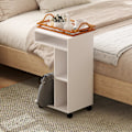 Miniatyrbillede 8 af 10: Rootz sidebord - C -formet serveringsbil - mobilarrangør - 4 hjul - effektiv opbevaring - 40 x 30 x 69 cm, robust spånplade, hvid