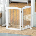 Miniatyrbillede 8 af 9: Rootz PawHut Folding Dog Barrier - Pet Gate - Justerbart Hundehegn - Holdbar MDF - 154cm x 30cm x 80cm - Hvid
