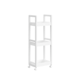 Miniatyrbild 1 av 7: Rootz White Storage Cart - Rullvagn - Utility Cart - MDF och bambu - Lätt - Rymlig - Enkel montering - 20cm x 30cm x 80cm