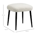 Pikkukuva 3 / 9: Rootz Cashmere Look -jalkaratas - Kermanvalkoinen - Accent-tuoli - Lisäistuin - Eleganssia ja mukavuutta - 42cm x 42cm x 47cm