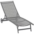 Miniatyrbillede 10 af 10: Rootz Sun Lounger - Udendørs hvilestol - Justerbar ryglæn - Åndbar komfort - 195 x 66 x 34 cm - Grå