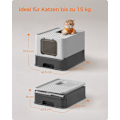 Miniatyrbild 8 av 8: Rootz Cat kattlåda set - Antracit Grey-Dove Grey - PP PC-material - Lätt att rengöra - Rymlig design - Luktkontroll - 54,3 cm x 42,5 cm x 37,8 cm