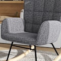 Miniatyrbild 5 av 6: Rootz gungstol - Retro massivt trä - Avkopplande stol - Bokträ - Mjuk stoppning - Elegant design - Stål - Mörkgrå - 71L x 92W x 101H cm