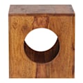 Miniatyrbillede 4 af 4: Rootz sidebord massivt træ Sheesham 35x35 cm Cube stuebord design landlig sofabord firkantet
