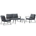 Miniatyrbild 7 av 7: Rootz 4 delar utomhusmöbler - 4 delar trädgårdsmöbler set - Soffa - Fåtölj - Sidobord - Aluminium/Polyester/Polyrattan - Mörkgrå