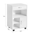 Miniatyrbillede 4 af 7: Rootz multifunktionelt printerbord - Kontoropbevaringsskab - Sidebord - Sofabord - Alsidig brug - Låsbare hjul - Holdbart PB-materiale - 50 cm x 75 cm