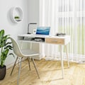 Miniatyrbillede 2 af 10: Rootz moderne skrivebord med skuffe - Kontorbord - Arbejdsstation - Rigelig opbevaring - Holdbar og ridsefast - Glat funktionalitet - 50 cm x 75 cm x