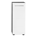 Pikkukuva 3 / 5: Rootz Chest of Drawers - Storage Unit - Dresser - Cabinet - Drawer Stand - Organizer - Commode - Concrete Stone Melamine & White Gloss - 32x82x28 cm