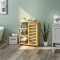Miniatyrbillede 4 af 6: Rootz badeværelsesskab - 3 hylder - Luftcirkulation - 1 skab - Anti-tip design - Lameldøre - Bambus - Naturligt træ - 66L x 33W x 87H cm