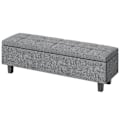 Miniatyrbillede 1 af 11: Rootz Linned Look Storage Bench - Opbevaring sæde bryst - tuftet opbevaringsbænk - skjult opbevaring - 138 cm x 40 cm x 45 cm