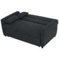 Miniatyrbild 4 av 6: Rootz Bäddsoffa - Hopfällbar soffa - 2-sits Tyg soffa - Soffa med sovfunktion - Justerbar vinkel - Svart - 148 x 82 x 89 cm
