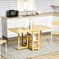 Miniatyrbillede 3 af 6: Rootz Foldebord - Spisebord - To foldbare sider - To hylder - Justerbare fødder - Bambus - 149,5 x 80 x 73,5 cm