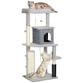 Miniatyrbillede 10 af 11: Rootz 52 "Cat Tree - Activity Scratching Post - Play Center - Sisal for Claw Care - 55L X 44W X 132H CM - Grå