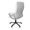 Miniatyrbild 4 av 7: Rootz kontorsstol konstläder vit ergonomisk med nackstöd - Design Executive Chair Skrivbordsstol med avtorkningsfunktion - Snurrstol högt ryggstöd X-X