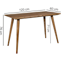 Miniatyrbillede 6 af 7: Rootz spisebord 120 x 60 x 76 cm Sheesham rustikt massivt træ - Design landsted spisebord - Bord til spisestue rektangulært - 4 - 6 personer
