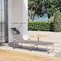 Miniatyrbillede 4 af 7: Rootz liggestol - Liggestol - Chaiselong - Greige - Strygejern - Syntetisk fiberstof - Nem montering - Afslapning - Letvægts - 53 cm x 193 cm x 29,5 c