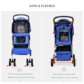 Miniatyrbillede 5 af 7: Rootz Dog Stroller - Pet Stroller - Dog Buggy - Dog Stroller For Travel - Foldable Pet Stroller - Dog Travel Buggy - Compact Pet Carriage - Blue - 75L