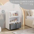 Miniatyrbillede 6 af 8: Rootz 2-i-1 reol til børn - Opbevaringsorganisator - Mobil reol - Dobbeltsideadgang - Holdbar MDF - Børnesikkert design - 62,5 cm x 82,5 cm x 40 cm