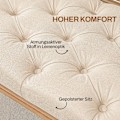 Miniatyrbillede 5 af 10: Rootz Sengebænk - Polstret bænk - Soveværelsesskammel - Stof i hørlook - Tyk polstring - 120 cm x 41 cm x 48 cm