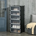 Miniatyrbillede 6 af 7: Rootz skostativ - modulært skostativ til 6 par sko - abs-stik - dørplade - træhammer - sort - 49L x 36,5W x 108H cm