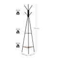 Miniatyrbillede 7 af 8: Rootz Tree Coat Stand - Knagerække - Tøjorganisering - Spånplader og stål - 49,5 cm x 49,5 cm x 179 cm - Greige Black - 3,3 kg - Nem montering