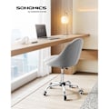 Miniatyrbillede 2 af 8: Rootz Grey drejestol - Ergonomisk stol - Rullestol - Stålstel - Bomuld-hør-blanding - Bærbar - 60 cm x 60 cm x 80-90 cm