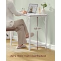 Miniatyrbillede 3 af 5: Rootz Maple White Desk - Studiebord - Skrivebord - Spånplade og stålkonstruktion - Let og robust - 50 cm x 80 cm x 76 cm - Max belastningskapacitet 50