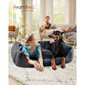Miniatyrbillede 2 af 9: Rootz Plys Hundeseng - Husdyrseng - Hyggelig seng - Imiteret linned - Anti-Slip stof - 120 cm x 90 cm x 30 cm