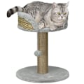 Miniatyrbillede 10 af 10: Rootz Scratching Tree Cat Bed - Cat Basket - Play Ball - Soft Plush Comfort - 40 cm x 40 cm x 49 cm - Grå, brun