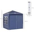 Miniatyrbild 3 av 7: Rootz Folding Gazebo - Snabbmontering - 4 sidoväggar - 2 stora fönster - Stålram - Blå - 2 x 2 x 2,4 m
