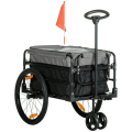 Miniatyrbillede 4 af 5: Rootz Cargo Trailer - Cykeltrailer - Håndvogn - Stål - Sort + Grå - 130 x 64 x 103 cm