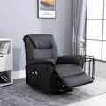 Miniatyrbillede 2 af 6: Rootz Massagestol - Stand-up Aid - Elektrisk biografstol - 8 Vibrationspunkter - Varmefunktion - Fodstøtte - Kunstlæder - Sort - 93L x 95W x 106H cm