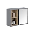 Miniatyrbillede 1 af 7: Rootz Mirror Door Wall Cabinet - Badeværelsesopbevaring - Vægskab - Rumbesparende - 60 cm x 45 cm x 20 cm