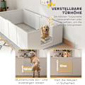 Pikkukuva 4 / 11: Rootz -koiran roskakori - Whelping Box - Puppy Run - Säädettävät sisäänkäynnit - Pine & MDF - 196 x 96 x 48 cm - valkoinen