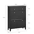 Miniatyrbillede 4 af 9: Rootz skoskab - Opbevaring i entré - Skoopbevaring - MDF - Rummelig skuffe - 80 cm x 108 cm x 25 cm - Forudsalg indtil 16/10/2024