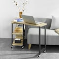 Miniatyrbillede 2 af 8: Rootz L-formet sidebord - Sofabord - Hjørneskrivebord - Industrielt design - Fleksibel og mobil med låsbare hjul - Metalstel af høj kvalitet - Robust
