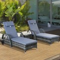 Miniatyrbillede 3 af 6: Rootz Solseng - Haveseng - Havemøbler - Liggebord - Liggestol - Polyrattan/Metalgrå