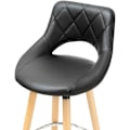 Miniatyrbillede 6 af 9: Rootz Barstol i imiteret læder - Skammel af træramme - Komfortabel siddeplads - Holdbar og stabil - Nem montering - 91 cm x 43 cm x 43 cm