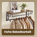 Miniatyrbillede 4 af 5: Rootz Wall Garderobe Opbevaringshylde - Væghylde - Hængende hylde med tøjskinne - Rumbesparer - 80 x 30 x 27 cm