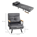 Miniatyrbillede 3 af 10: Rootz afslapningsstol - Scandi Design hvilestol - Læsestol - 5-niveau justerbart ryglæn - Ekstra pude - Stålramme - 63W x 73D x 81H cm