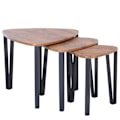 Miniatyrbillede 1 af 11: Rootz Amaranth sofabordssæt - naturlig, sort - konstrueret træ, stål - 22,04 cm x 21,33 cm x 17,91 cm