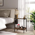 Miniatyrbillede 4 af 9: Rootz Metal Sidebord - Træ Sofabord - Kompakt Endebord - Praktisk opbevaringsløsning - 50cm x 55cm x 25cm