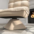 Miniatyrbillede 4 af 6: Rootz Hvilestol - Læsestol - Drejelig - Sædehynde - Gulvsofa - Linnedlook - Beige - 62 cm x 70 cm x 95 cm