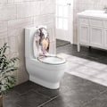 Miniatyrbild 2 av 9: Rootz O-formad termosad toalettsits - Soft Close - Quick Release - Rostfritt stål Gångjärn - 37 cm x 47,5 cm - Antracit trämönster
