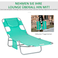Pikkukuva 7 / 10: Rootz Garden Makaavan kannen tuoli - hieronta Lounger - taitettava aurinkopentu - pehmustettu kasvojen aukko - 185 cm x 55cm x 29 cm