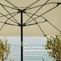 Miniatyrbillede 7 af 11: Rootz 2.33m parasolparaply - Terrasse skærm - Solskygge - UV -beskyttelse - 2,33 m x 2,33 m x 2,4 m