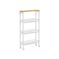 Miniatyrbillede 1 af 9: Rootz Oak White Trolleyvogn - Opbevaringsvogn - Rullevogn - Spånplade og stål - Letvægts - Nem montering - Pladsbesparende - 13 cm x 45,4 cm x 77 cm
