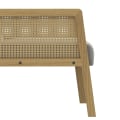 Miniatyrbillede 7 af 10: Rootz Accent Chair - Lounge Chair - Afslappende stol - Rattan Look Armlæn - Åndbart stof - Gulvbeskyttere - 65,5 cm x 72 cm x 78 cm - Naturligt træram