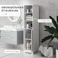 Miniatyrbillede 4 af 10: Rootz Højt badeværelsesskab - Opbevaringsskab - Badeværelsesarrangør - Malet spånplade af høj kvalitet - Rigelig opbevaringsplads - Alsidigt design -