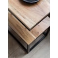 Miniatyrbillede 6 af 7: Rootz sidebord S-form massiv træ akacie - metal 45 x 60 x 30 cm - Design Stuebord Landlig stil - Anstellisch opbevaringsbord firkantet